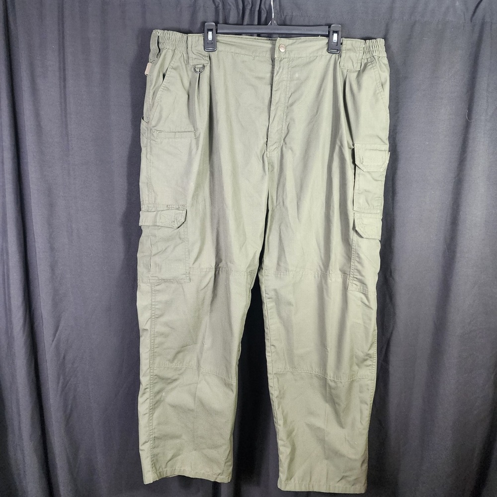 5.11 Tactical Series Mens Ripstop Cargo Pants Olive Green 44x30 Utility Workwear